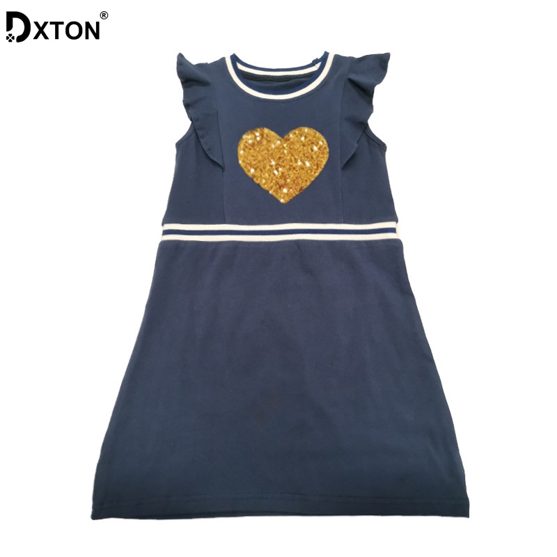 

DXTON Baby Girls Clothes Summer Kids Dresses For Girls Sleeveless Children Costume Cotton Clothing Sequined Causal Dress, Rems0320