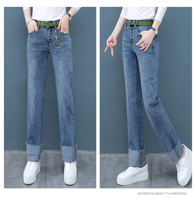 

The Blue Tall Waist Wide-Legged Pants Of Cec