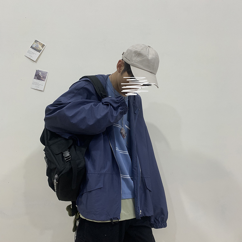 

2019 Autumn New Korean Version Of European And American Style Casual Loose Hooded Jacket Coat Large Size, Blue
