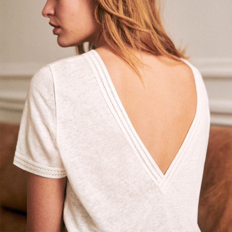 

Women T-shirt Spring / Summer 2020 New T-shirt Fashionable Casual Loose V-neck Sexy Short Sleeve Cotton Top, Red