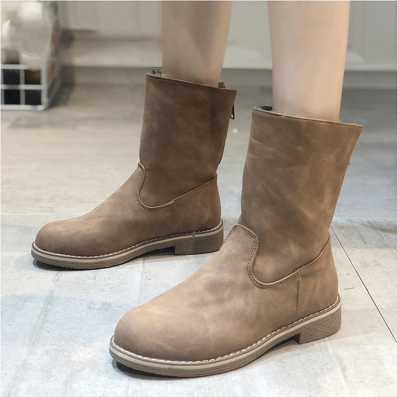 

new Women winter black snow Boots Thickened Low heels Tube Boots