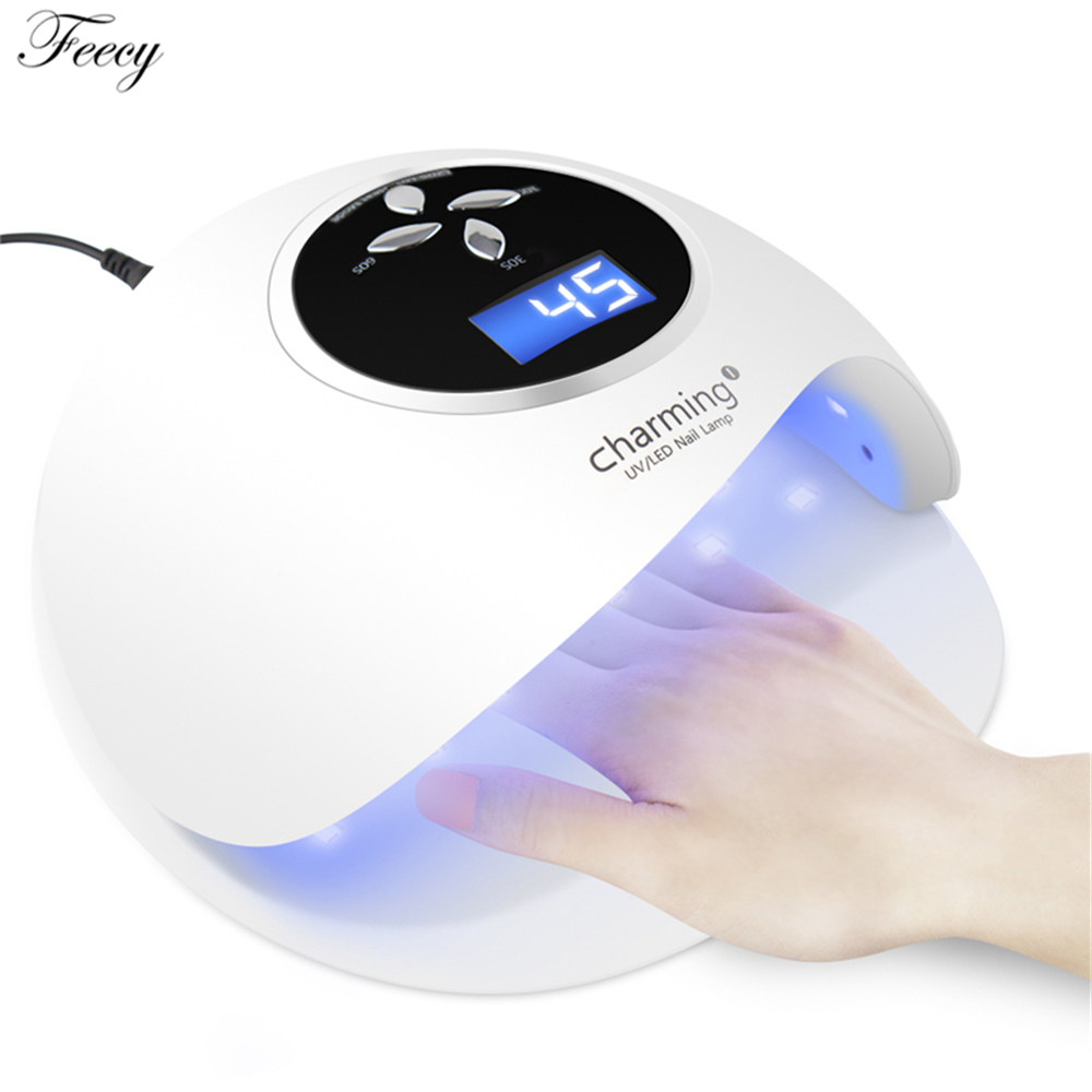 

Led Lamp For Nail 60W 2018 Newest Nail Lamp Machine For Manicure UV Gel Polish LCD Display Ice UV Dryer, F8 60w pink eu plug