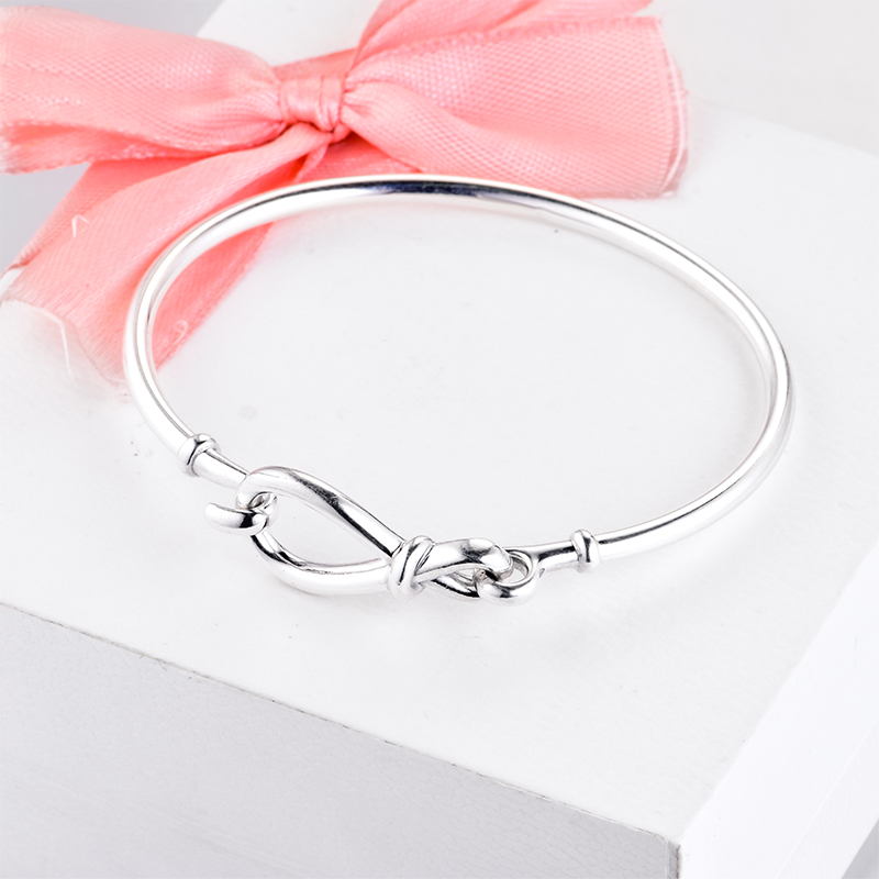 2020 New Mother' Day Bracelet 100% 925 Sterling silver Infinity Knot Bangles Bracelets For Women Fit Beads Charms Diy Jewelry 598893C00