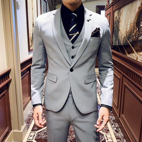 

Setwelldrees 2020 Blue Wedding Mens Suits Slim Fit Bridegroom Tuxedos For Men Groomsmen Suit Italian Style Business Suits (Jacket+Pants+Tie), White