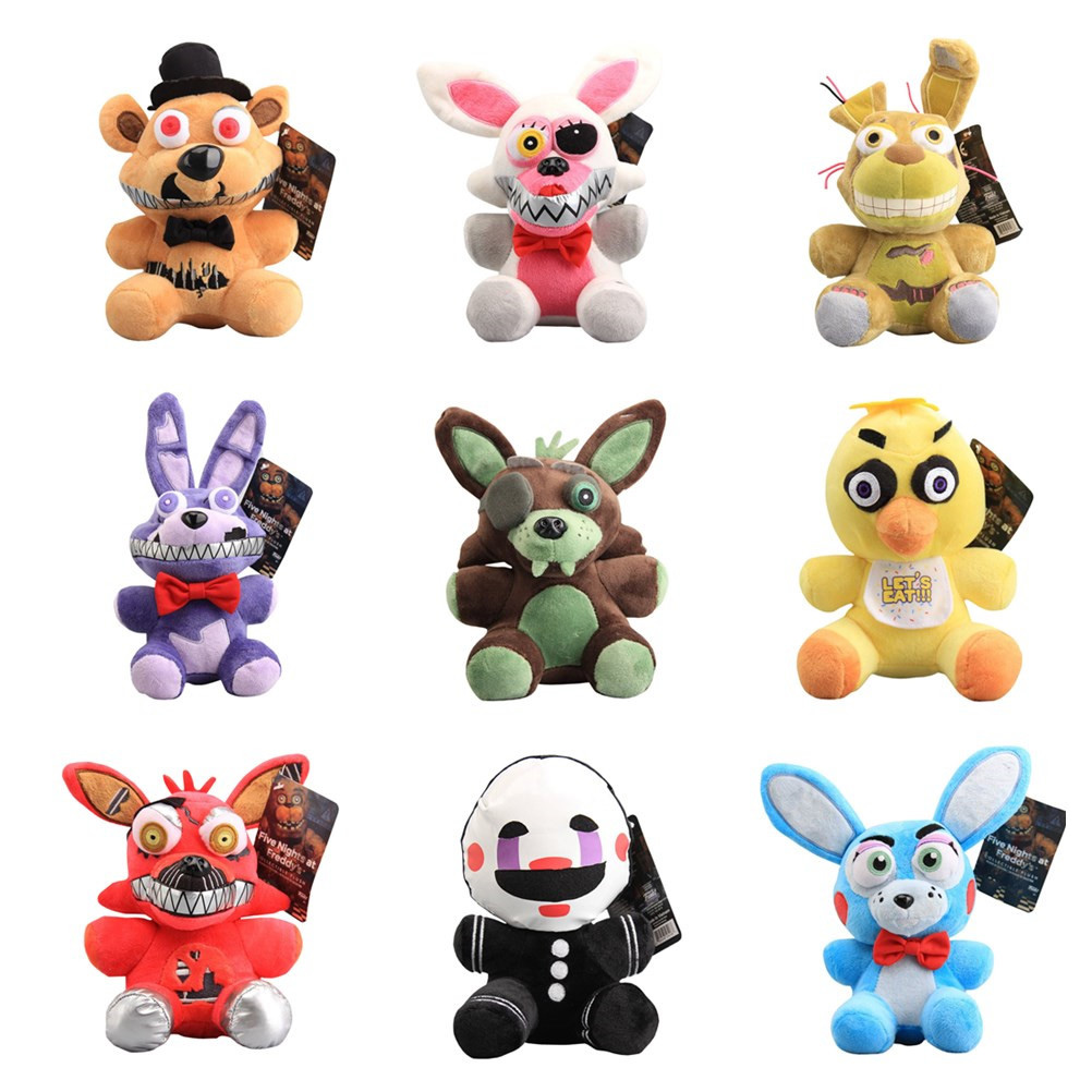 

8inch  Plush Stuffed Animals Toy Five Nights At Freddy FNAF Fox Bear Bonnie Kids Gifts, 9pcs/lot