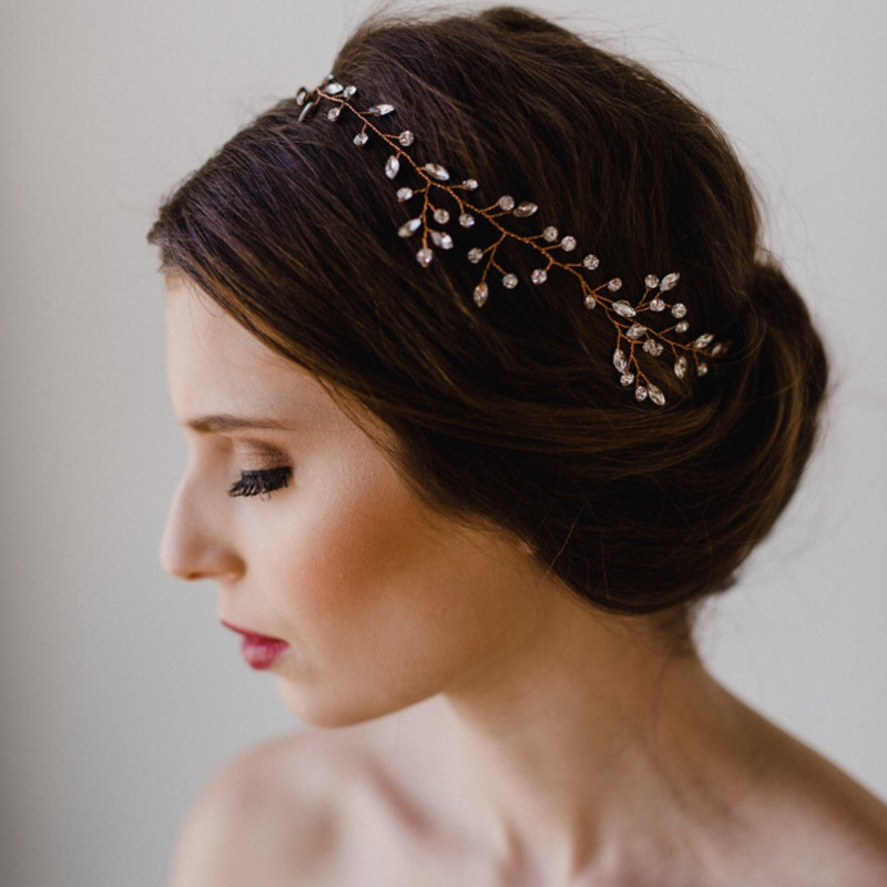

Bride Manual Hair Decorate Luxurious Silver Full Drill Pearl Beaded Hair Band Bride Marry Accessories Head Bring