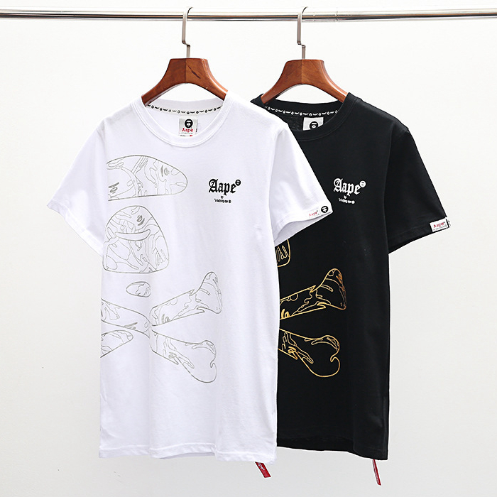 womens designer t shirts Justin Bieber brand designer clothes, Skull ape print hip-hop short-sleeved T-shirt for men and women in summer
