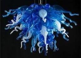 

Lamps Artistic Hand Blown Chandeliers Art Decorative Modern Pendant Lights Blue and White Glass Chandelier Light for Hotel Office Home