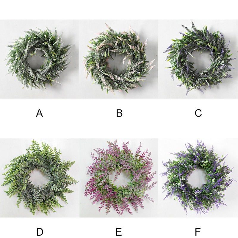 

Nordic Style Artificial Plant New Year's Garland Christmas Wreath for Wedding Decoration Door Decoration Pendant Grass Ring