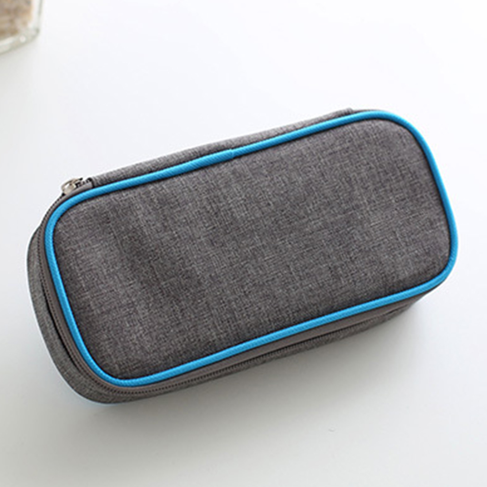 

Lightweight Organizer Outdoor Carrying Cooler Storage Bag Oxford Cloth Travel Zipper Closure Refrigerated Insulated Portable, Blue