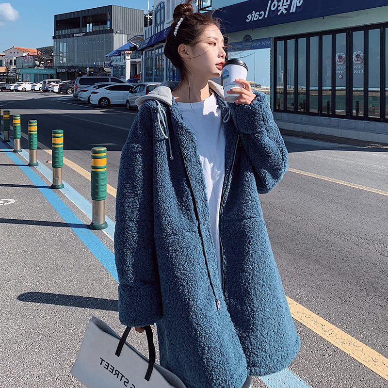

2019 Long Teddy Bear Jacket Coat Women Winter Thick Warm Oversized Chunky Outerwear Overcoat Women Faux Lambs wool Fur Coats, As pic