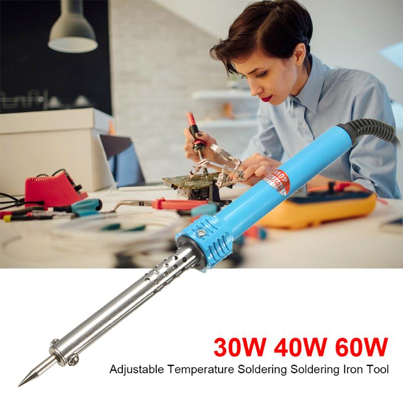

US Plug Electric Soldering Iron 110V 30/40/60W Adjustable Temperature Welding External Solder Iron Tips for Tools Repairing