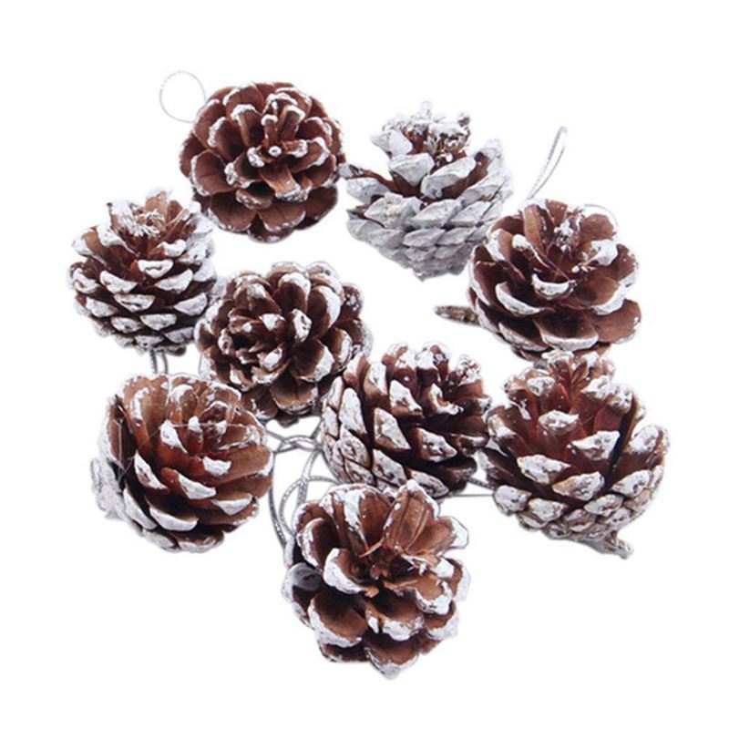 

ABFY-9 Pieces Christmas Pine Cones Ornaments for Xmas Tree Party Decorations Craft