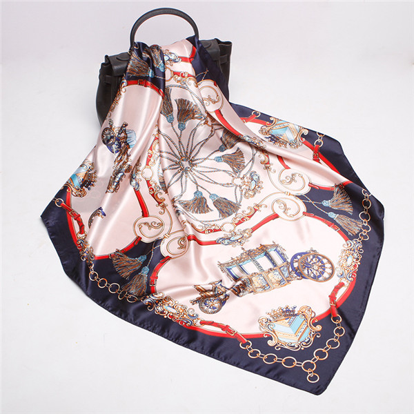 

2019 summer fashion new luxury silk scarf with a 90cm printed square