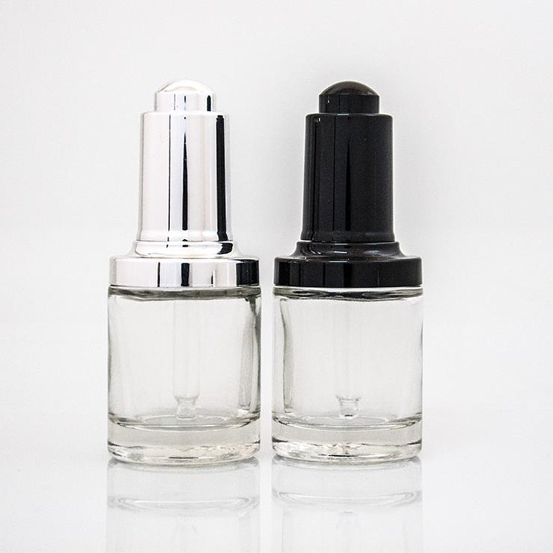 

30ml Clear Glass Empty Bottles Refillable Travel Press dropper bottle Cosmetic Containers Fast Shipping F3746