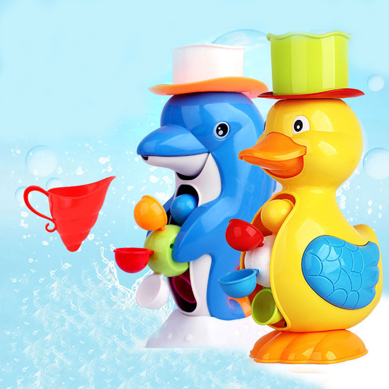 Acheter Bain De Bain Pour Bébé Jouets Mignon Jaune Canard Dauphin Roue à Aubes Jouet Bébé Douche Spray Outil Baignoire Jouet Jouet Parent Enfant Jouet