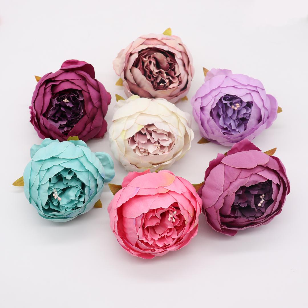 

5pcs/lot 10cm High Quality Peony Flower Head Silk Artificial Flower Wedding Decoration DIY Garland Craft Flowe, 13