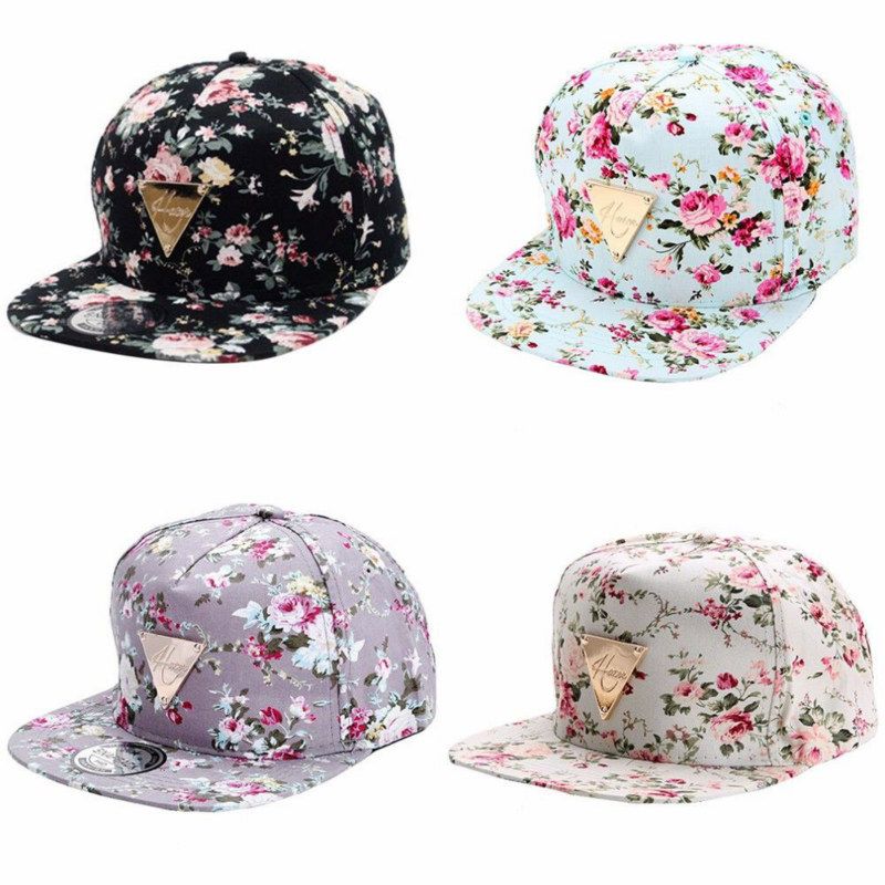 Girls women Floral hats classic strapback bone Hot Wholesale Hip-Hop Summer Spring outdoor casual Embroidery Fitted Flat Hats