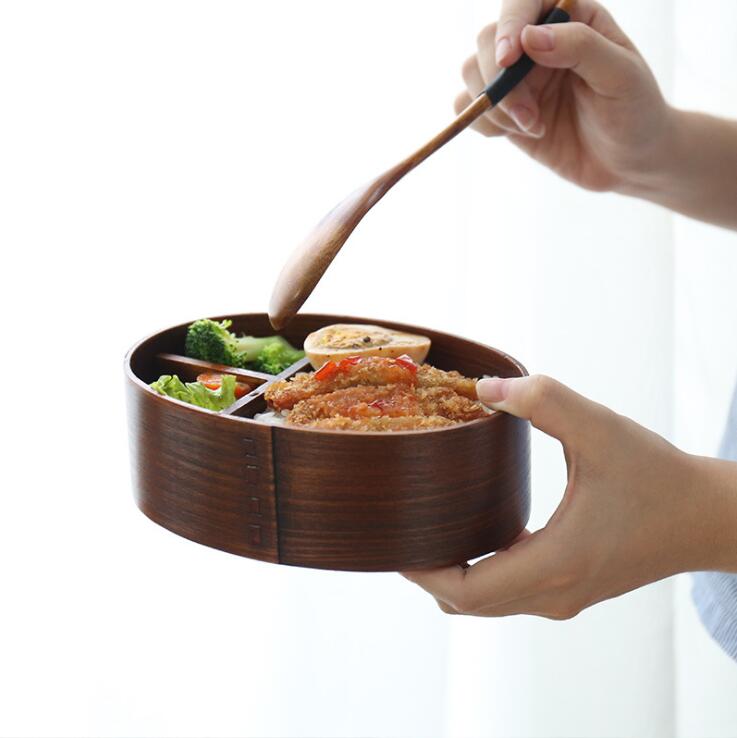 

Japanese bento boxes Kitchen Wood lunch boxs handmade natural wooden sushi box Food Container tableware bowl ECO Friendly Kitchens tools LXL740-1