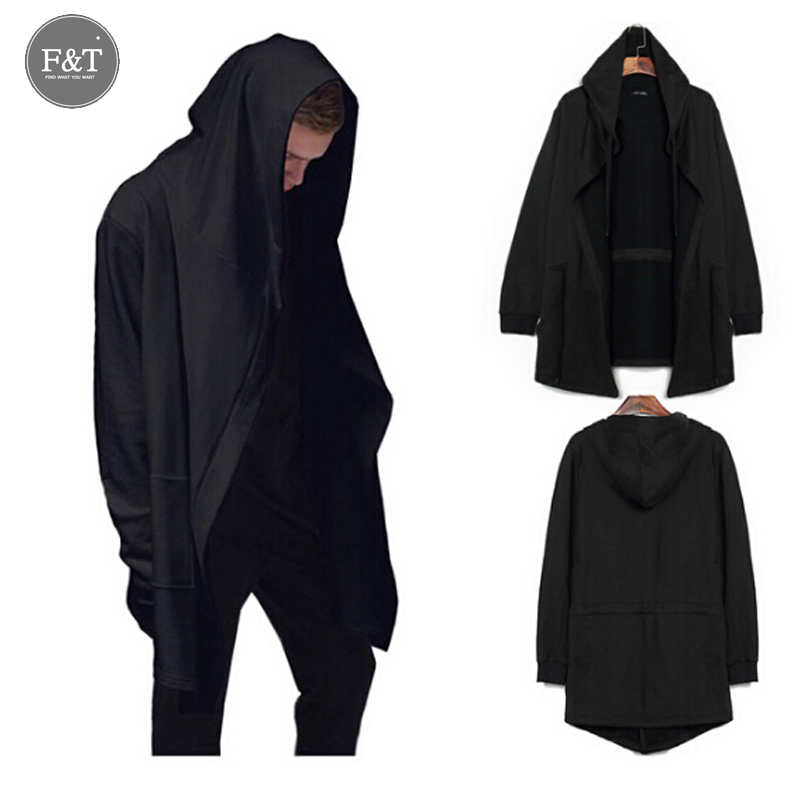 

Asian Size] Fashion Black Cloak Hooded Men Streetwear Hip Hop Long Hoodies Clothing Men Outerwear Cool sweatshirts tracksuits