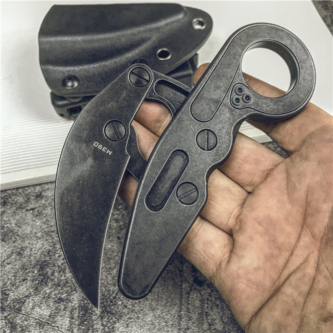 

2021 Caswell Morphing Tactical Knife Claw Karambit M390 Black Stone Wash Blade Stainless Steel Handle EDC Pocket Knives Xmas Gift C81 BM42