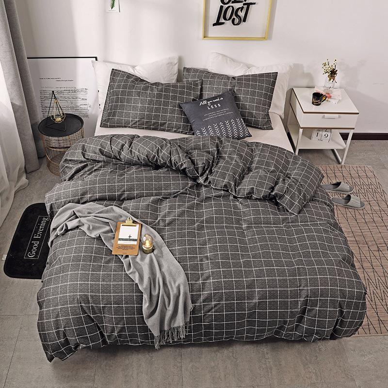 

49 bed linen black bedding set Home Textile Nordic Simplicity Duvet Cover Set quilt cover Pillowcases queen king size, Style6