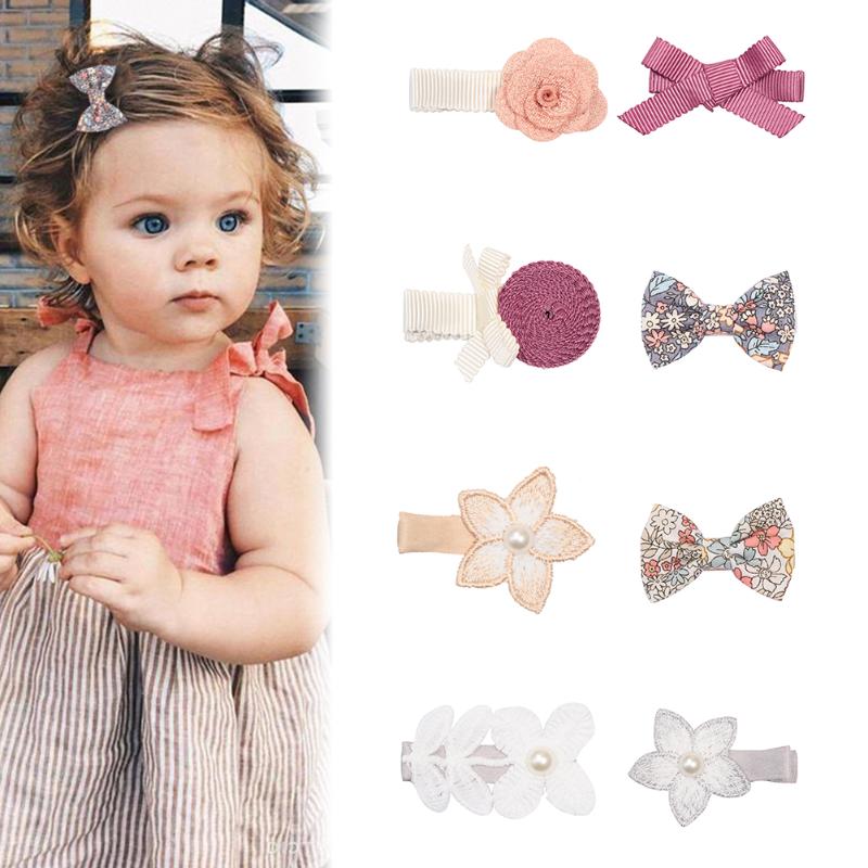 Cute Lovely Sweet Girl Kids Retro Vintage Pink Bow Cherry Hair Clip Hairpin PVCA