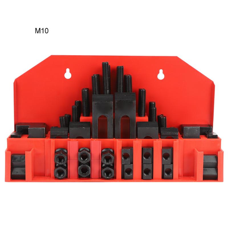 

58Pcs T-Slot Clamp Kit Hardened Combined Press Plate for Lathe Milling Machine M10 Hand Tool Sets