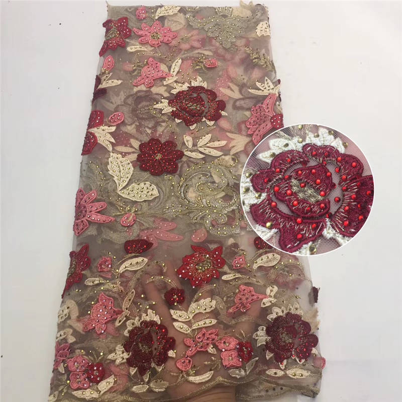 

2020 Latest French Nigerian Laces Fabrics High Quality Diamond Tulle African Laces Fabric Wedding African French Tulle Lace Fabr