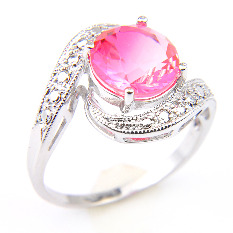 

High Quality Luckyshine 925 Sterling Silver Plated Rings For Woman Very Pretty Round Color Change Ring 10 Pcs Party Gift Rings