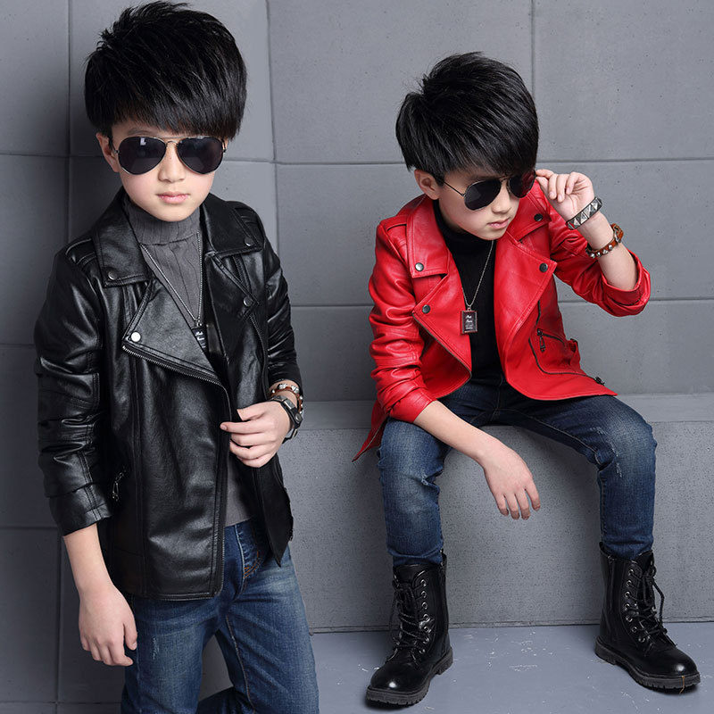 baby in leather jacket