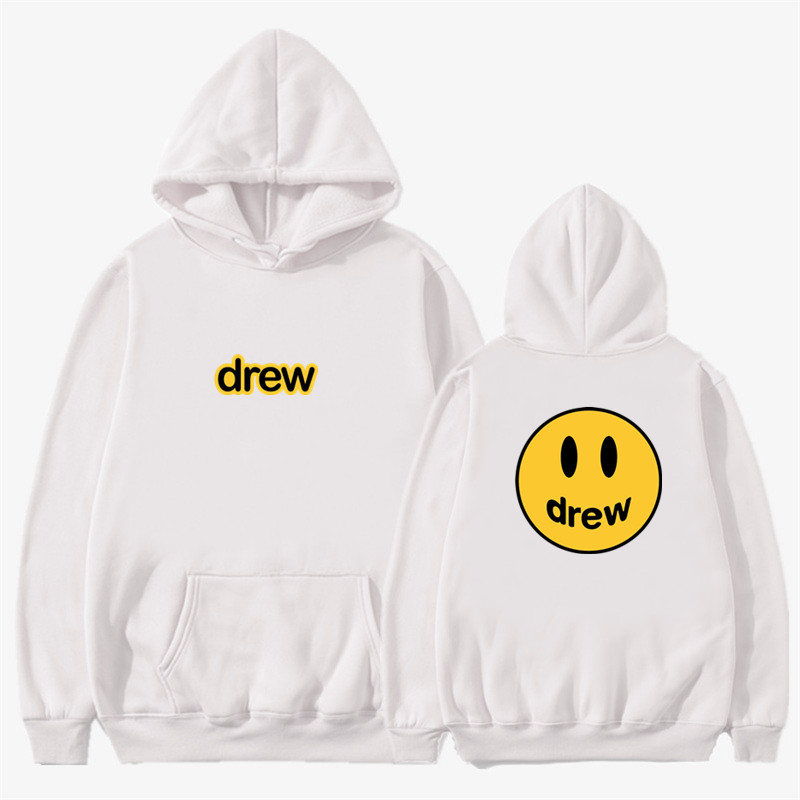 

Fashion Hoodie Men Justin Bieber The Drew House Smile Face Print Women Men Hoodies Sweatshirts Hip Hop Pullover Winter Fleece, Black