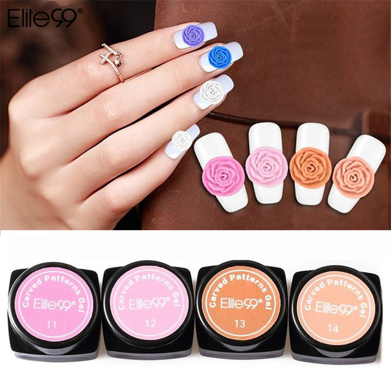 

Elite99 20 Colors Sculpture Nail Gel 3D Carved Plasticine UV Gel Varnish Creative DIY Nail Art Painting 3D Sculpture, 003