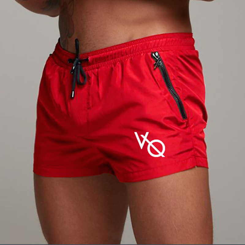 

Summer Mens New Sport Running Shorts Quick Dry Bodybuilding Short Pants Men Gym Basketball Tennis Fitness Beach Shorts Man Homme, Red
