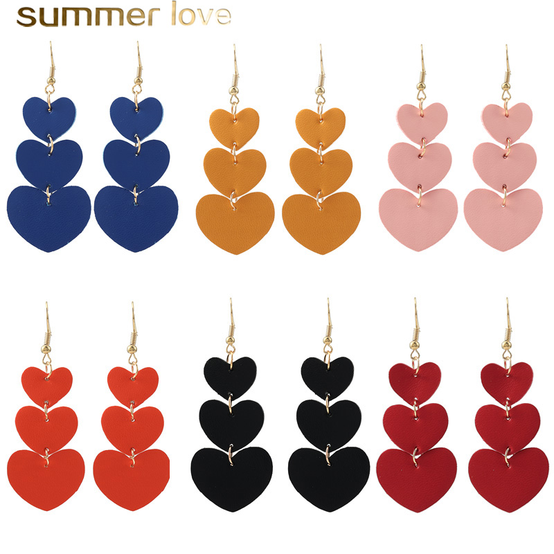 Statement Beaded Drop Earrings Bohemian Handmade Love Heart Drop Dangle Earrings Studs Gifts for Women Girls