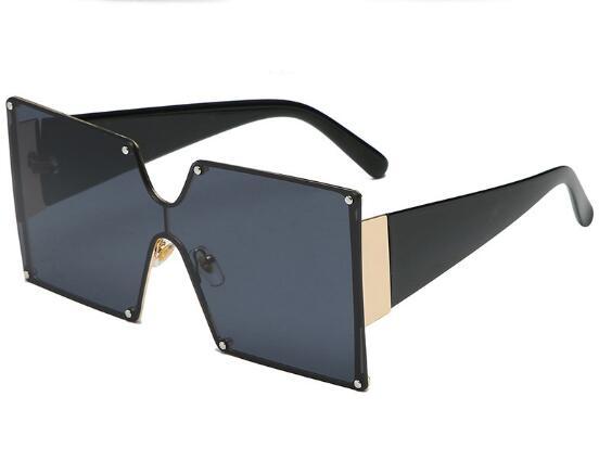 

New fashion hipster sunglasses European and American square men and women glasses factory direct sales one lens sunglasses