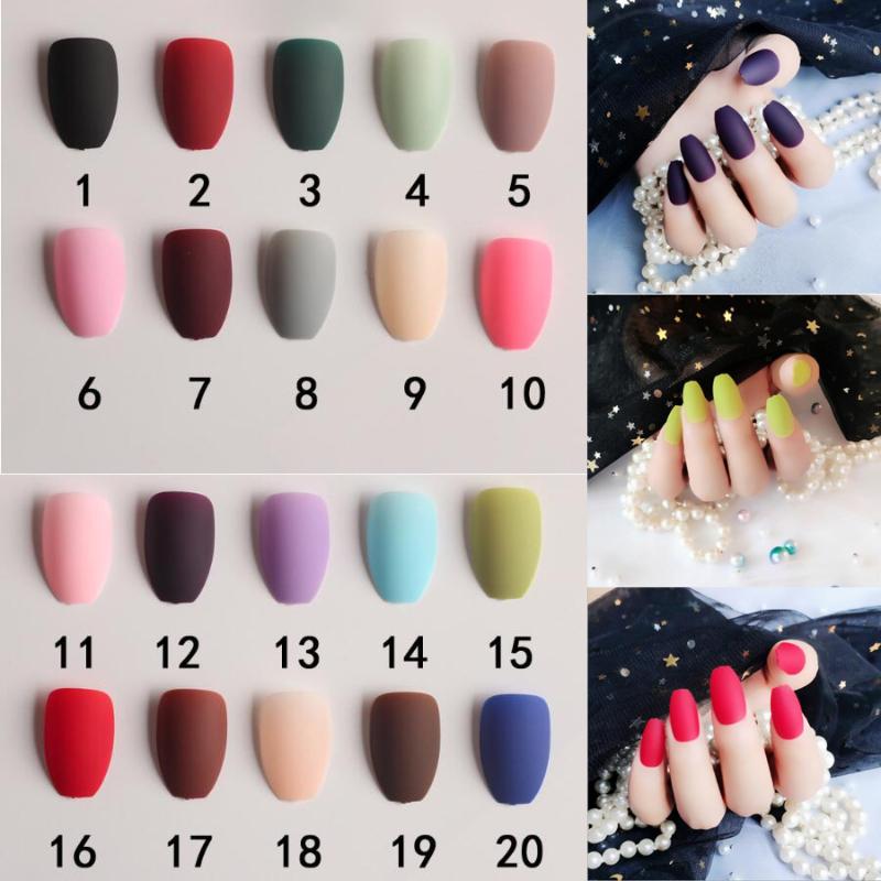 

24pcs Fashion Matter Colorful Ballerina False Nails Full Cover Finger Fake Nail Tips