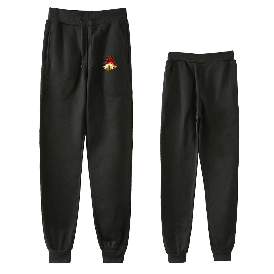 

Christmas Men Women Sweatpants Chinese Style Letters Printed Autumn Winter Gyms Fitness Bodybuilding Joggers Workout Trousers, Black