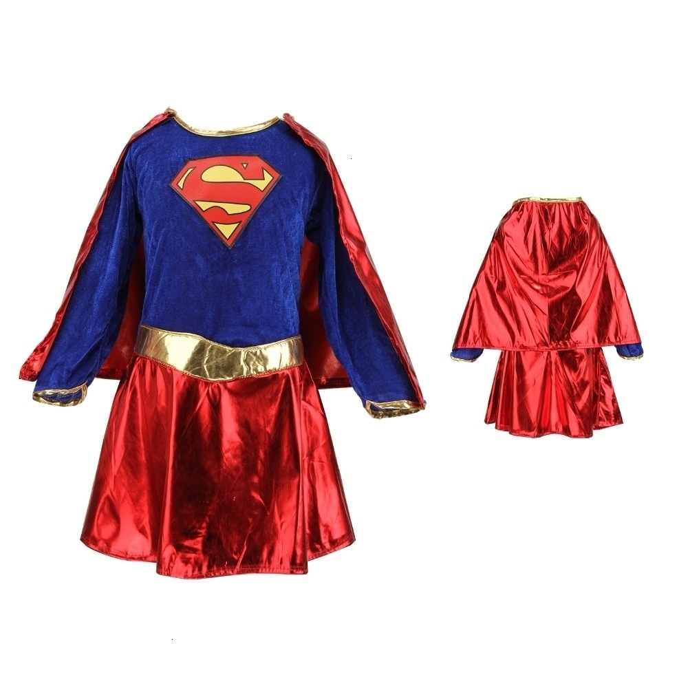 Adult Women Ladies Superhero Supergirl Costume Comic Party Outfit Fancy Dress