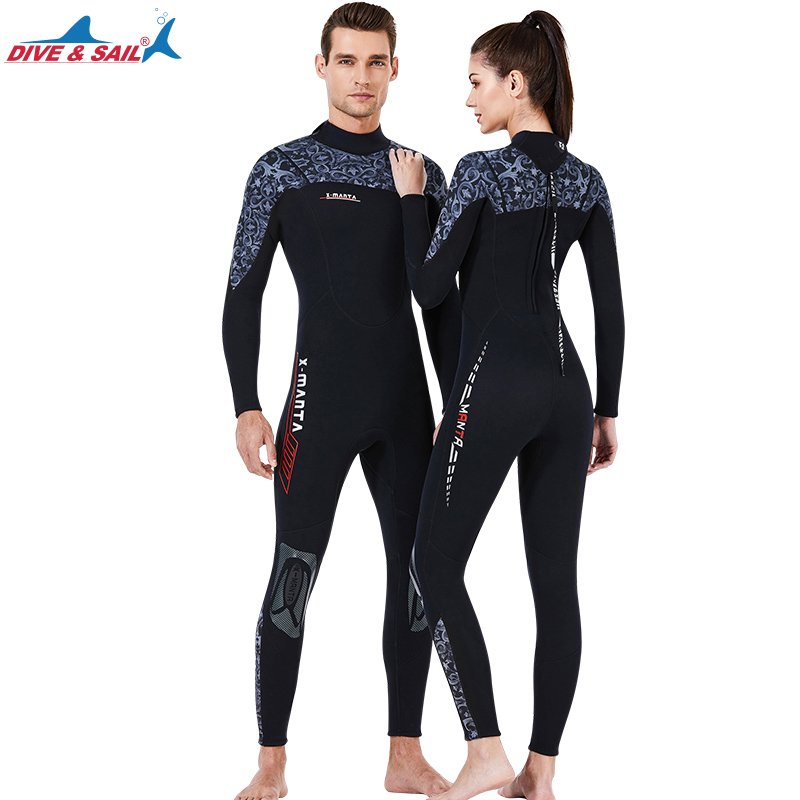 

Full Wetsuits 3mm Neoprene Scuba Diving Suits Back Zip Swimming Suit One Piece Long Sleeve for Water Sports for Men Women