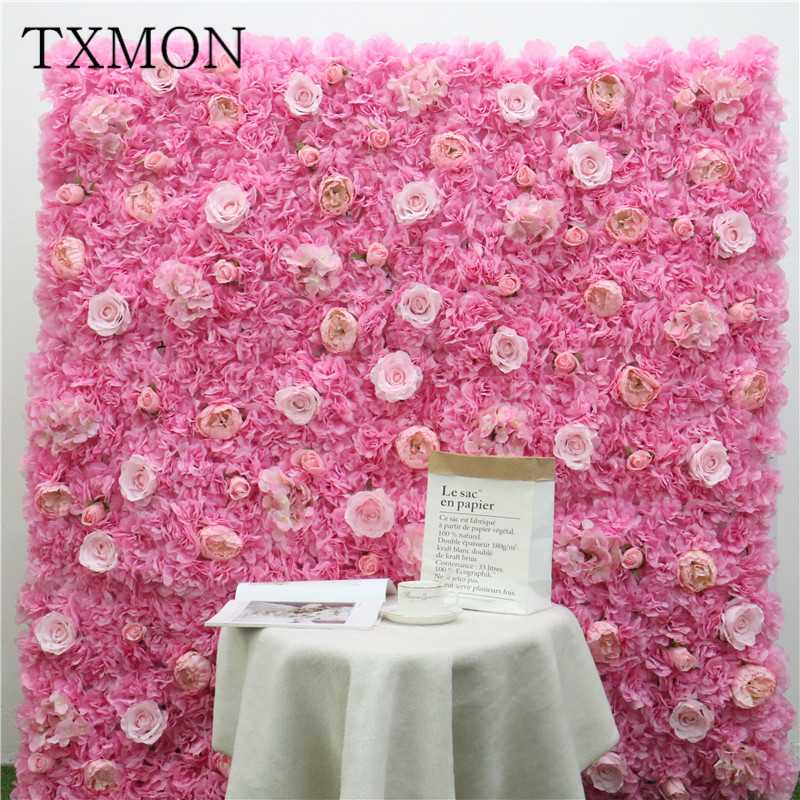 

Artificial silk rose dahlia flower wall arrangement background plant wall wedding decoration arch flowers row photography props, A5