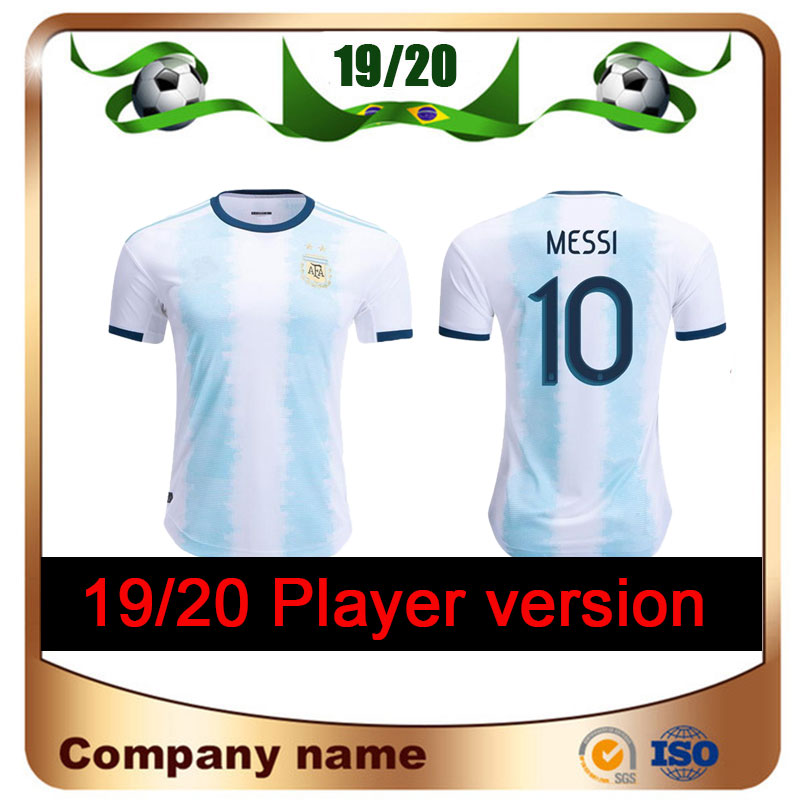 

2018 Player Version Copa America Argentin Soccer Jersey 19/20 Home Messi Soccer Shirts National Team Aguero Di Maria Dybala Football Uniform