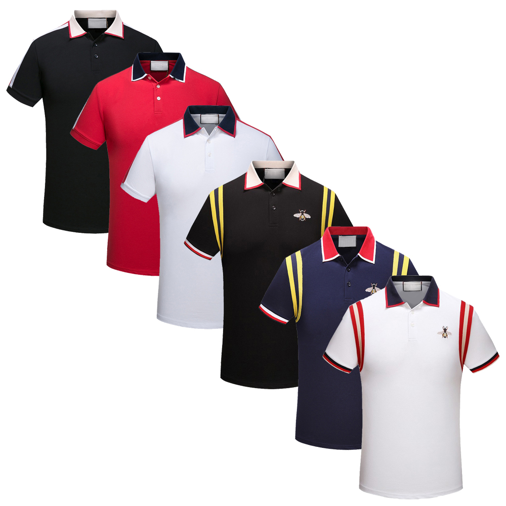 Italy New Men Polo Shirts Snake Bee Embroidery Fashion Casual Polo Shirt High Street Clothes Designer Mens Polos Shirt Tees Tops-image-439674684