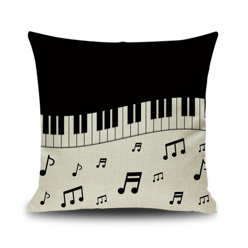 

Digital Throw Pillows Cover Printing Of Piano Notes Cushion Cover For Home Sofa Chair Decorative Pillows Square Pillow Cases, Style 1