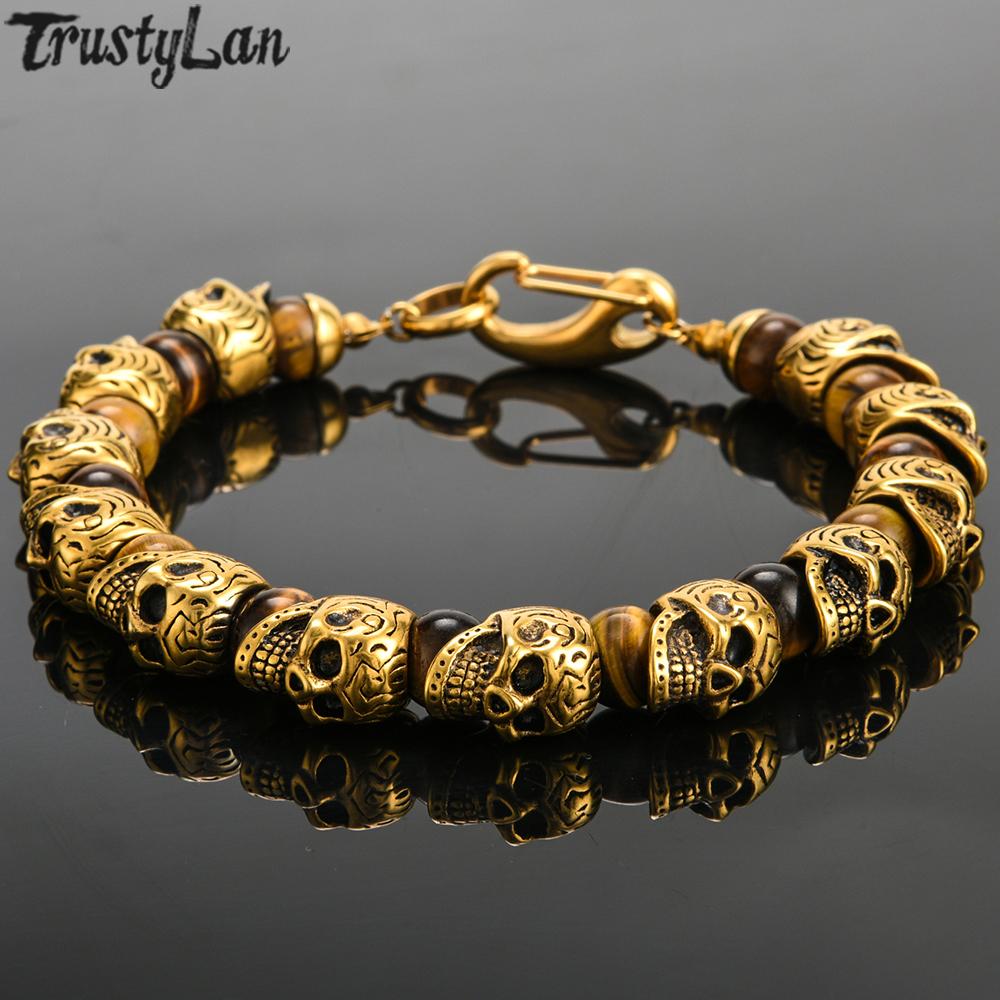 gold skull bracelet