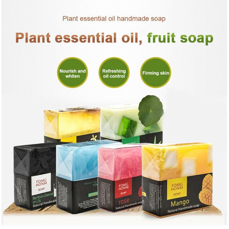 

Thai Fruit Soap Natural Rose Bamboo Charcoal Moisturizing Hydrating Exfoliating Hand Washing Cleansing Soap Bath Soap