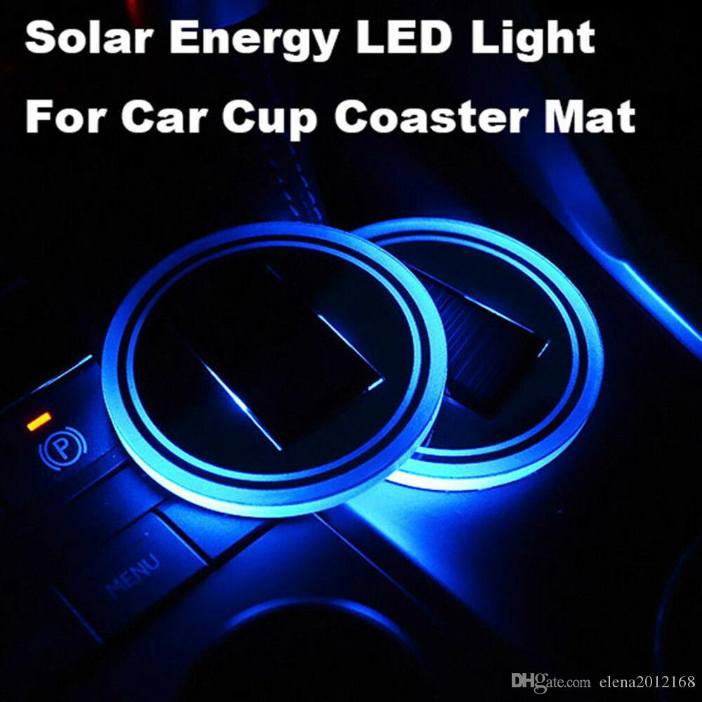 Pack of 1 Solar Energy LED Car Cup Holder Bottom Pad Mat Interior Lights Fitment Trim for BMW X1 X3 X4 X5 X6 Z4 3 Series 5 Series 4 Series 328i 7 Series 6 Series i3 gt 1 Series 2 Series Accessories