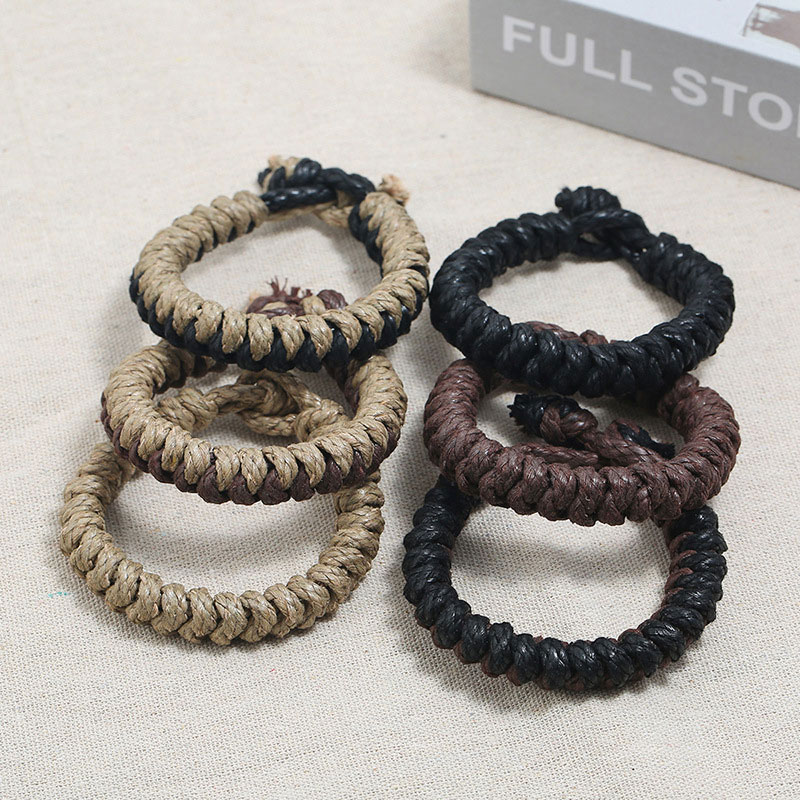 

Fashion Simple Handmade Women Men Charm Bracelets Braided Hemp Rope Lovers Bracelets Jewelry Christmas Gift Free Shipping