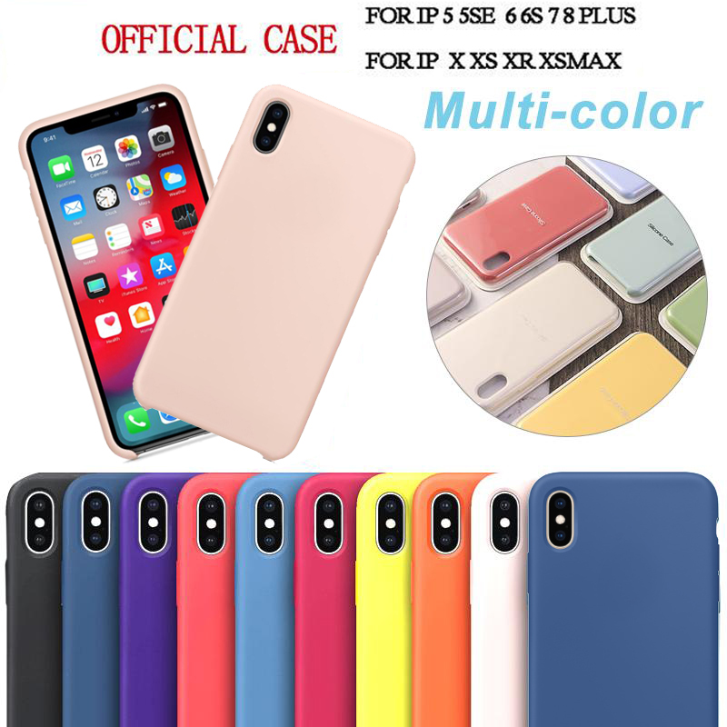 

Have LOGO Original Official Liquid Silicone Rubber Solid Cover Soft Case For Apple iPhone 13 Pro Max 12 Mini 11 XS XR X 8 7 6 6S Plus SE Wit