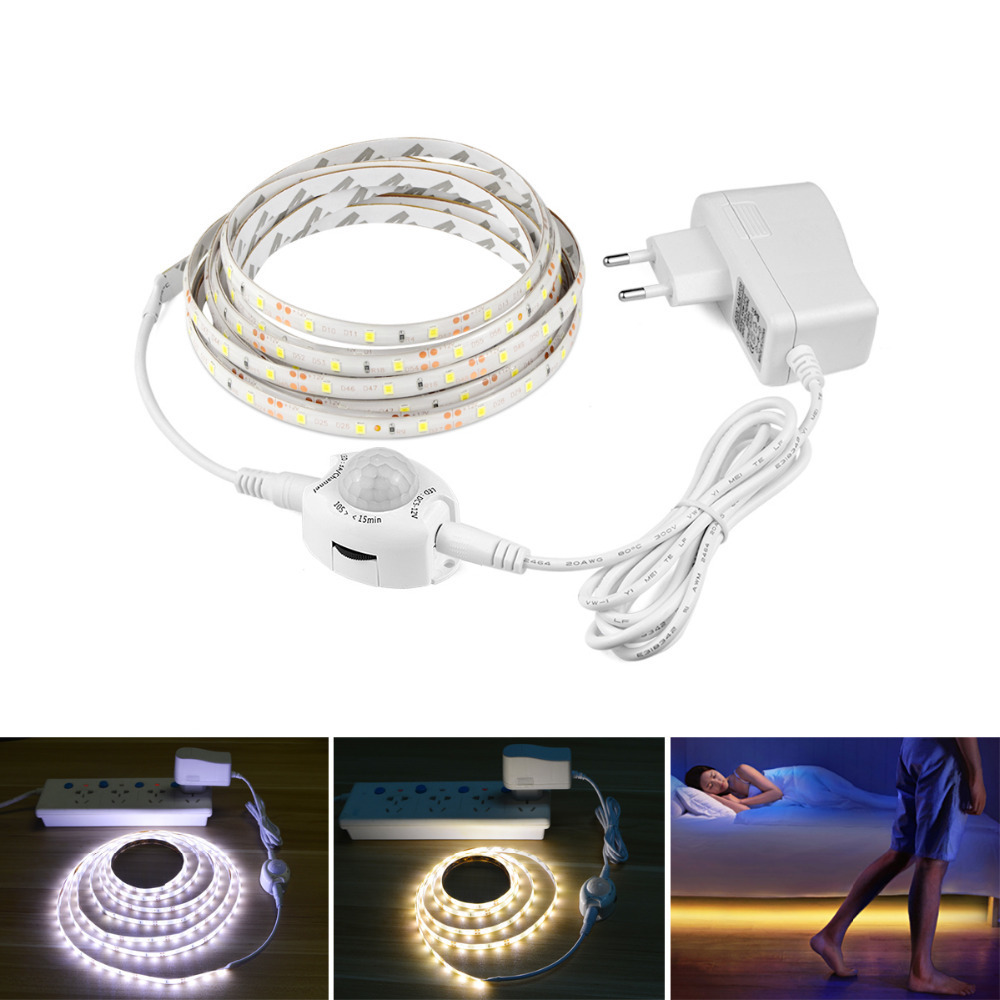 1//2//3m Bett unten Schrank Nachtlicht Wasserdicht PIR Bewegungs Sensor LED Stripe
